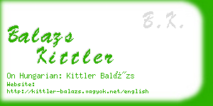 balazs kittler business card